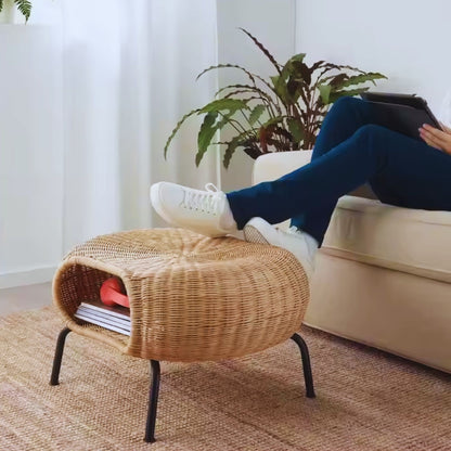 Mesa Otomana Apoyapiés Rattan Minimalista
