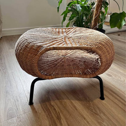 Mesa Otomana Apoyapiés Rattan Minimalista