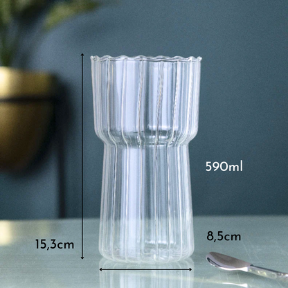 Set 4 Vasos Estriado Alto 590ml