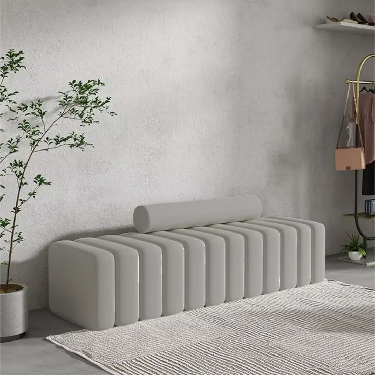 Banqueta Deco Acolchado Sherpa