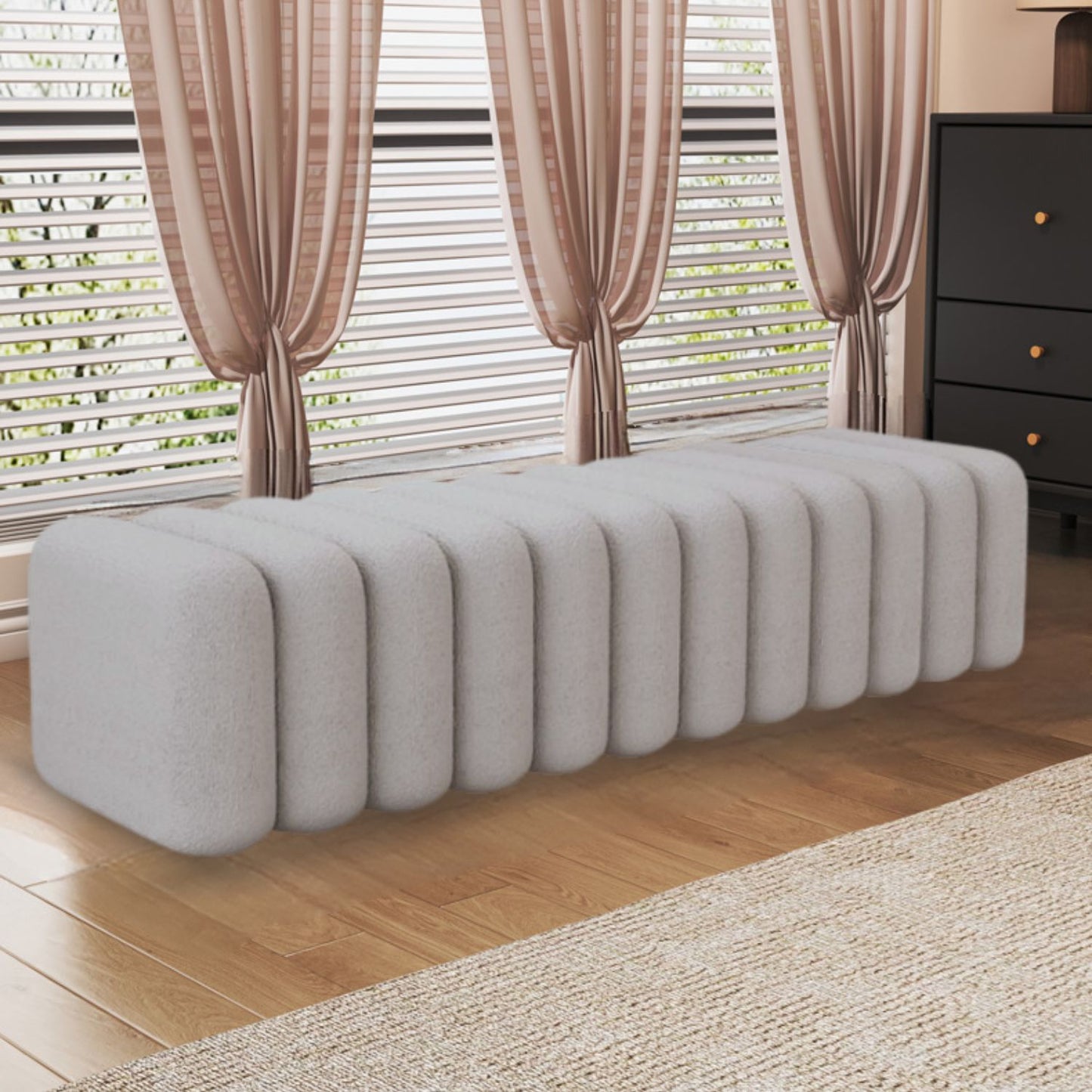 Banqueta Deco Acolchado Sherpa