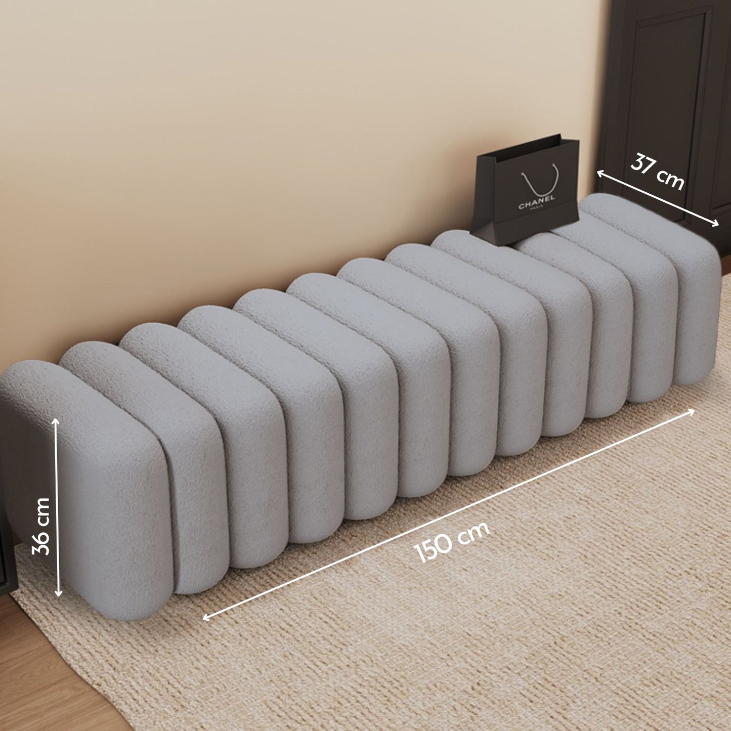 Banqueta Deco Acolchado Sherpa