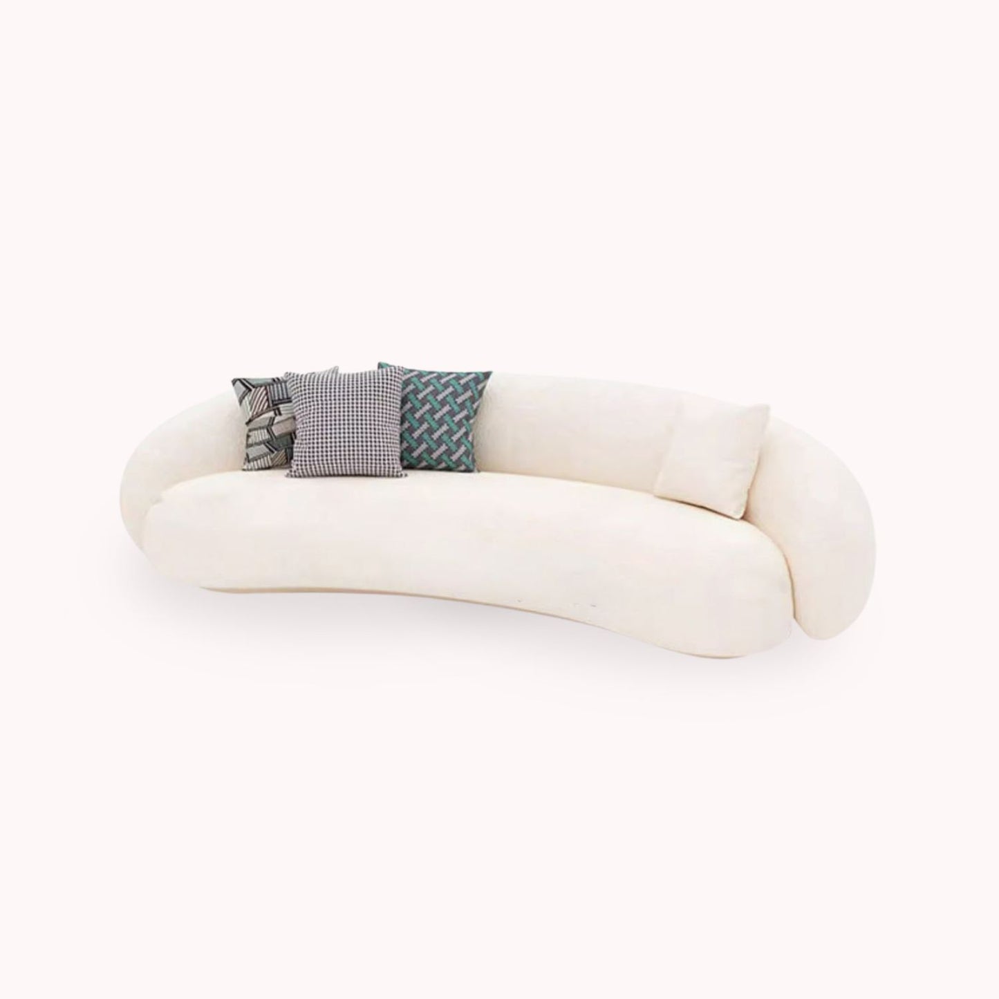 Sofá Curvo Estilo Moderno Sherpa 4 Cuerpos