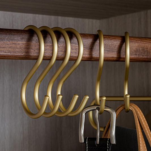 Set 10 Ganchos En Forma S Dorado 110x55mm Aluminio Dorado oscuro
