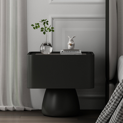 Velador Moderno Cajón Estilo Nórdico Negro