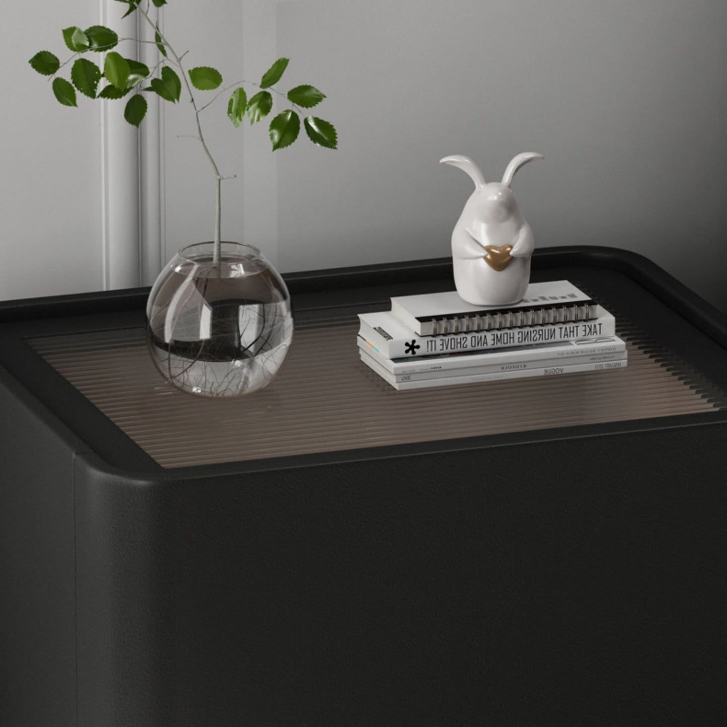 Velador Moderno Cajón Estilo Nórdico Negro