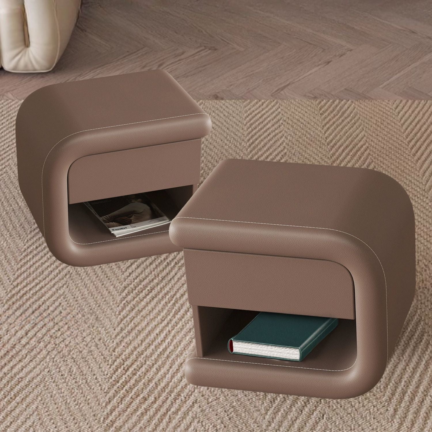 Velador Mocha Mousse Derecho Ecocuero