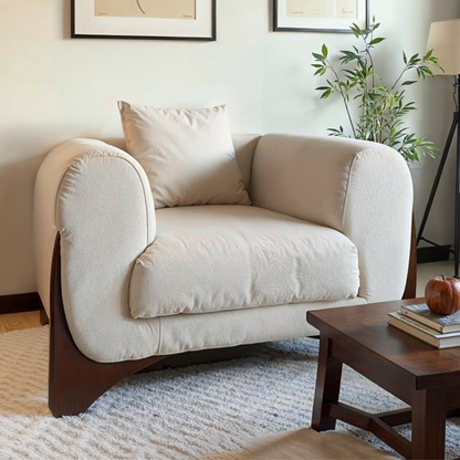 Sofá Poltrona Diseño Wabi Sabi Blanco