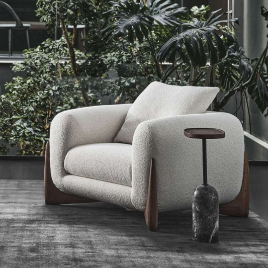 Sofá Poltrona Diseño Wabi Sabi Blanco