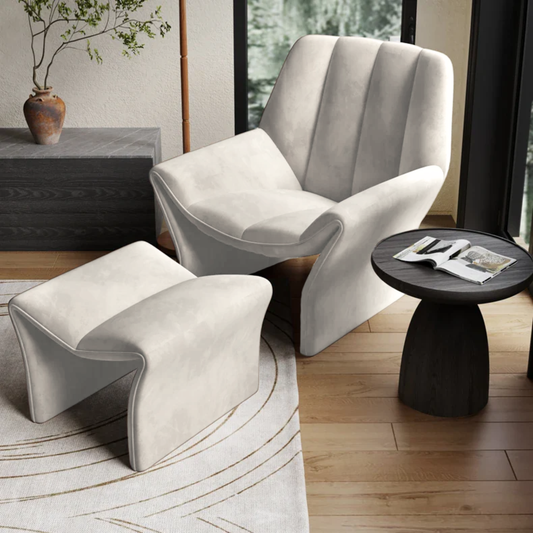 Sitial Velvet Crema con Apoyapiés