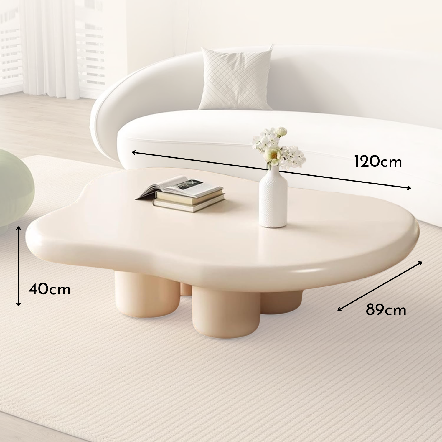 PREVENTA - Mesa de Centro Irregular Blanca