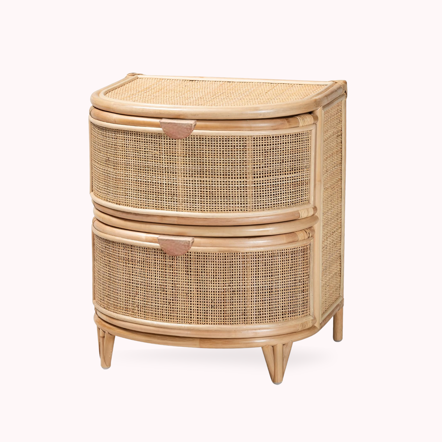 Velador Mesa de Noche Rattan Cajones Estilo Mimbre
