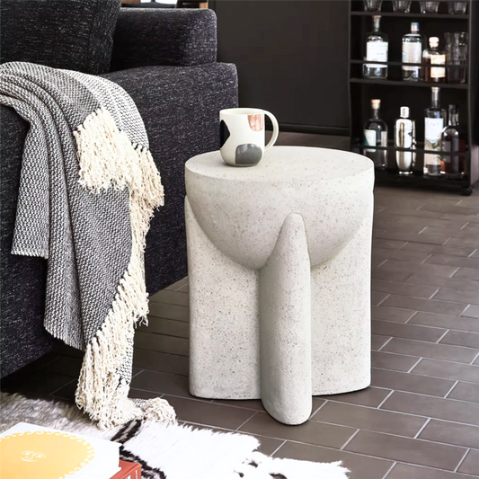 Mesa Lateral Estilo Piedra Crema