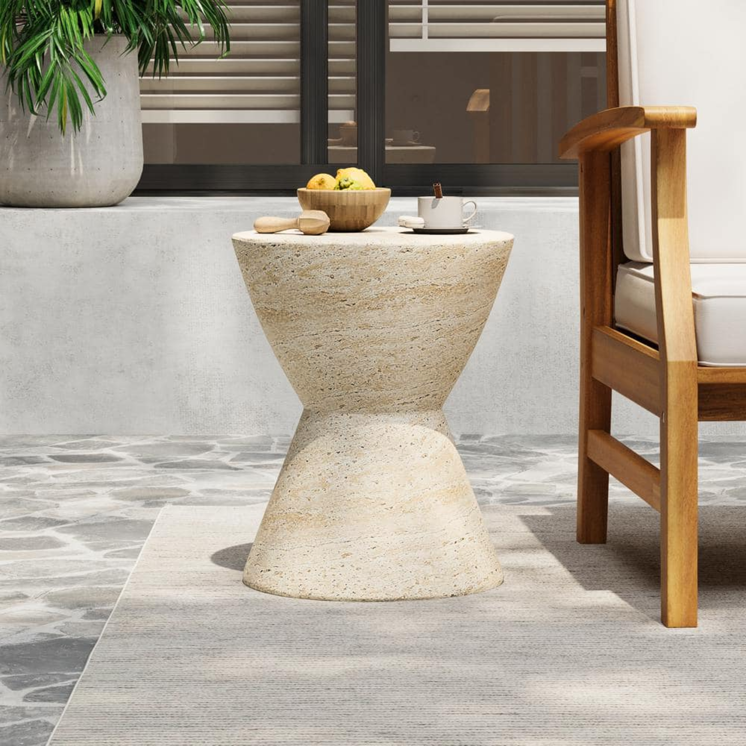 PREVENTA - Mesa Lateral Estilo Piedra Cáliz