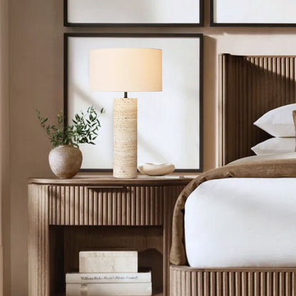 Lampara de Mesa Piedra Nordica Crema Mediana