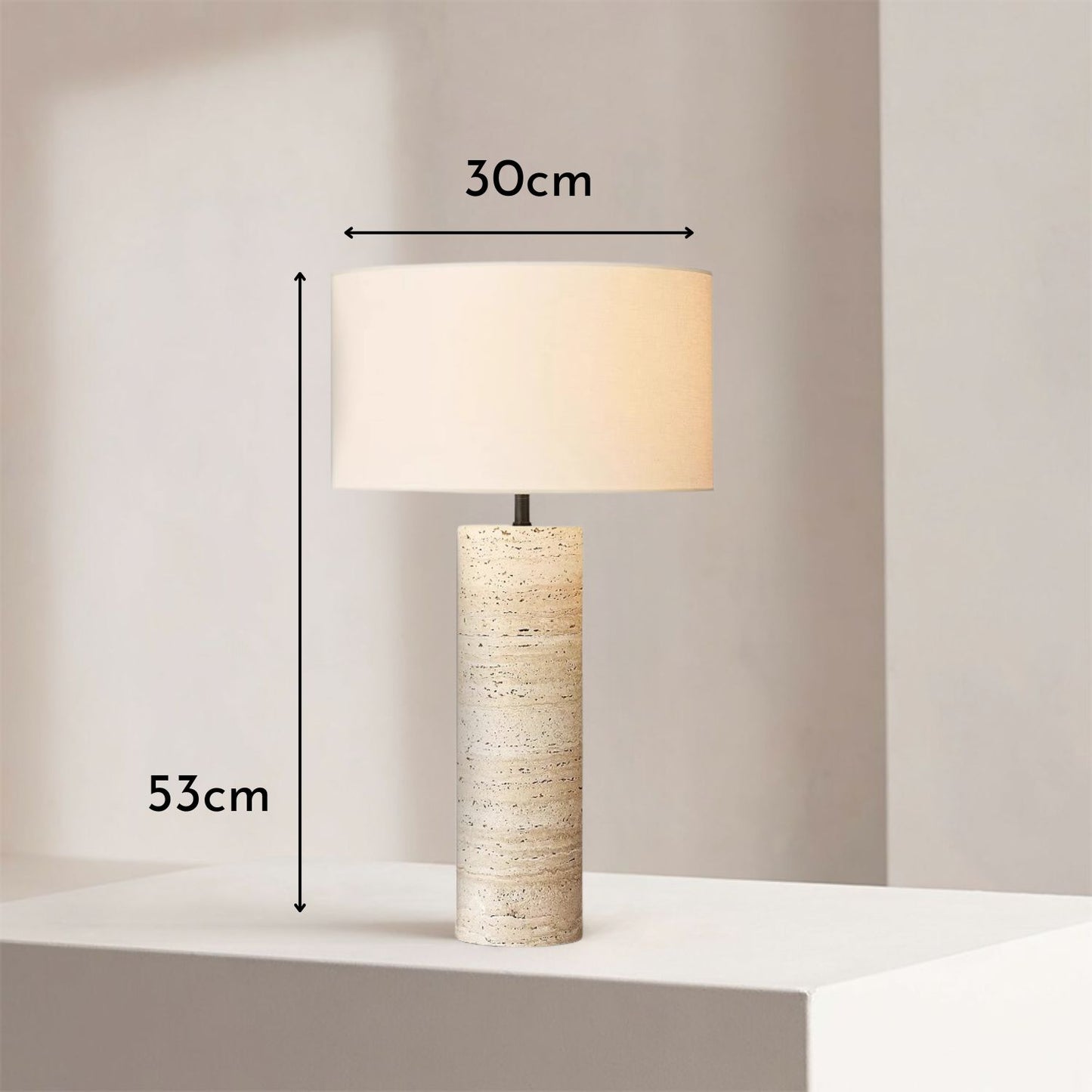 Lampara de Mesa Piedra Nordica Crema Mediana