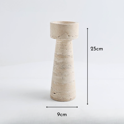 PREVENTA - Candelabro Portavelas Marmol Travertino Torre Grande