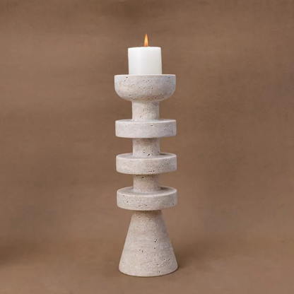 PREVENTA - Candelabro Torre Alfil Figura Decorativa Travertino Grande