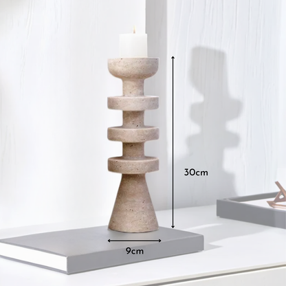 PREVENTA - Candelabro Torre Alfil Figura Decorativa Travertino Grande