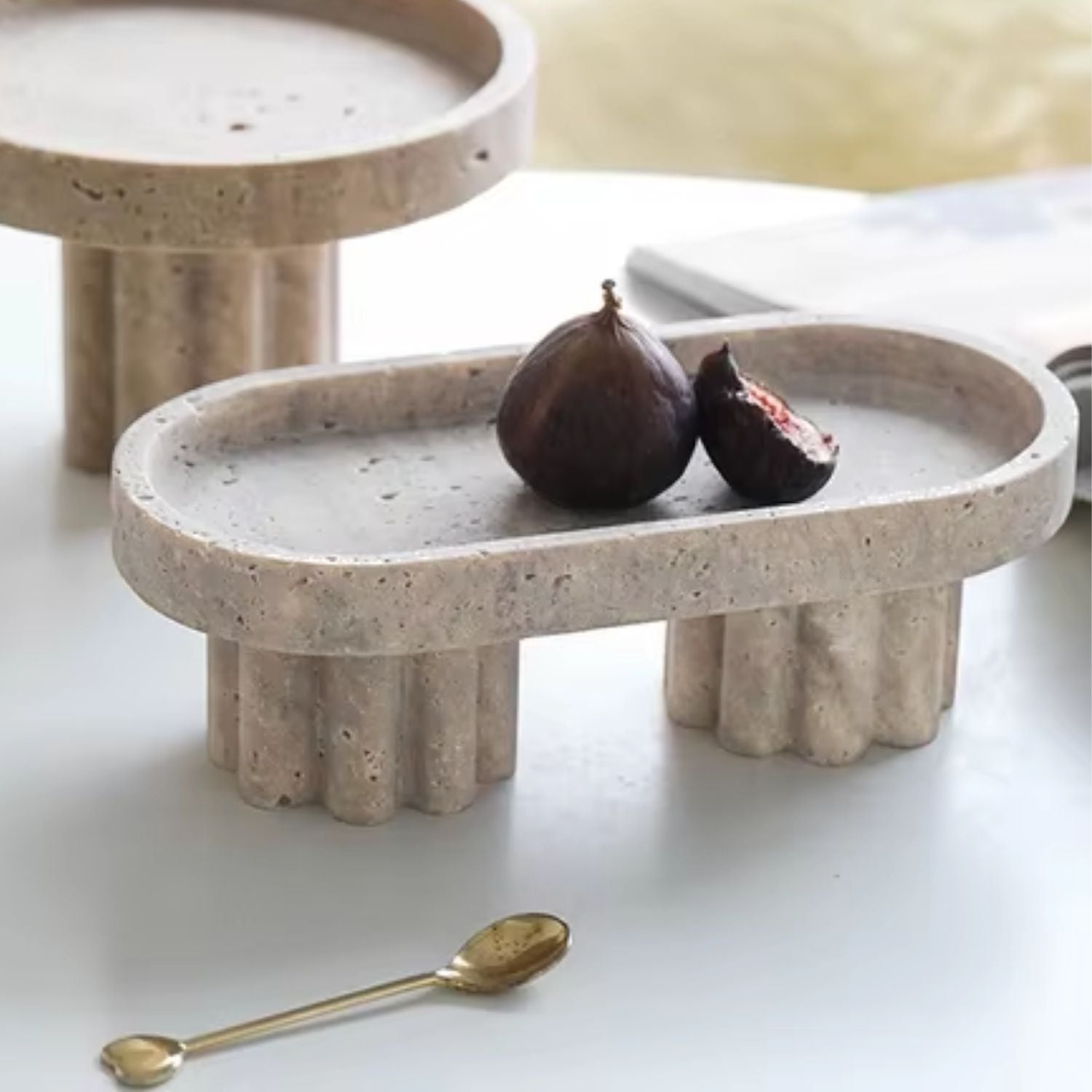 Bandeja Decorativa Estilo Mármol Travertino Greco