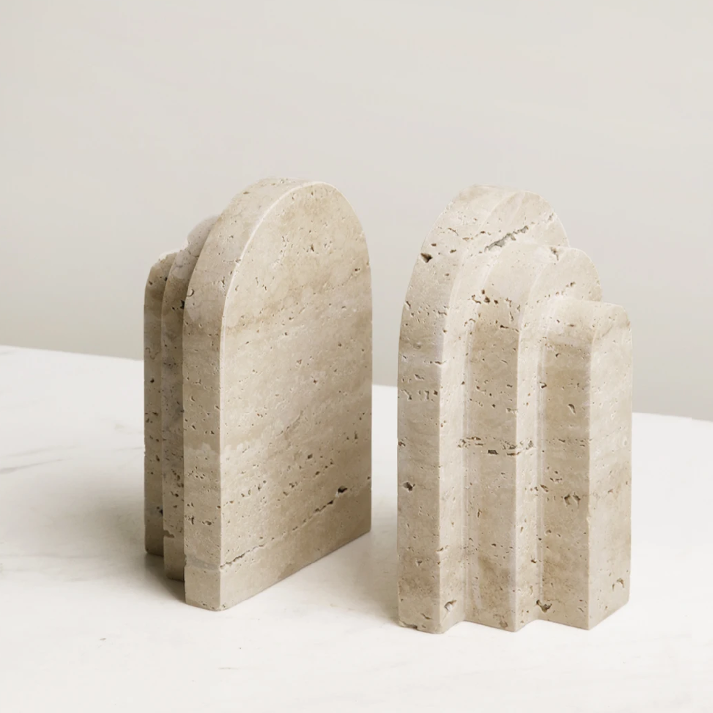 Sujeta Libros Escultura Griega Travertino Soporte