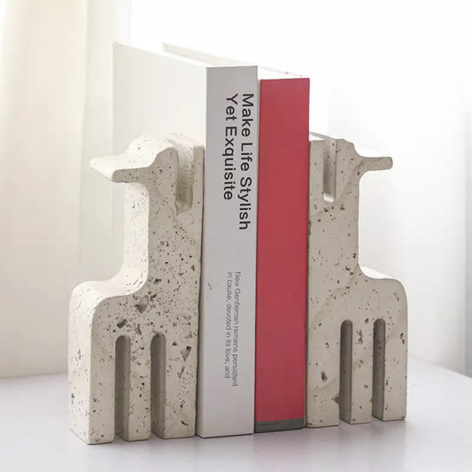 PREVENTA - Sujeta Libros Escultura Etnica Travertino Soporte