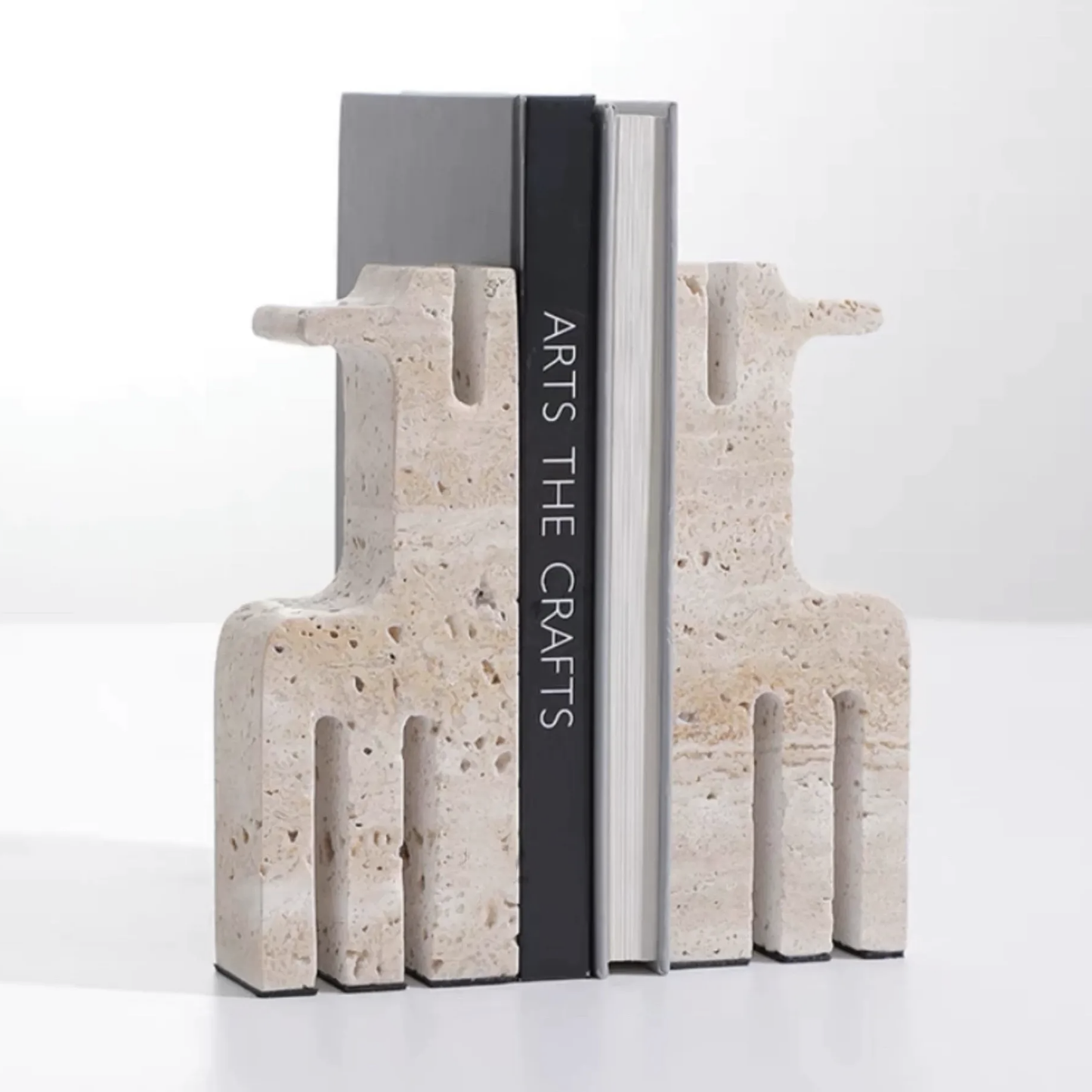 PREVENTA - Sujeta Libros Escultura Etnica Travertino Soporte