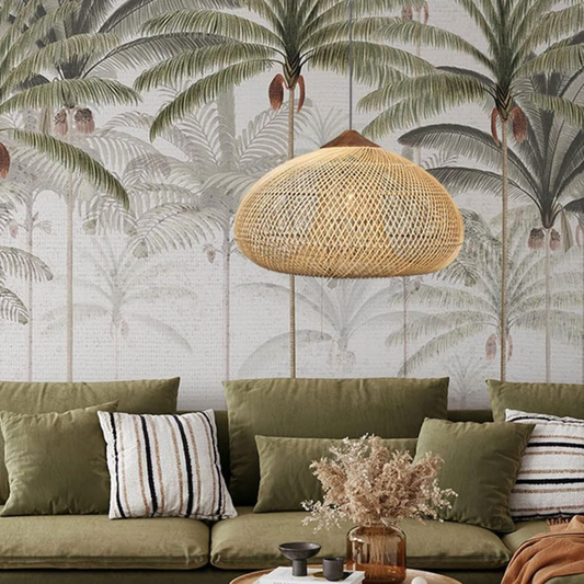 Lampara Colgante Rattan Claro Etéreo 80cm