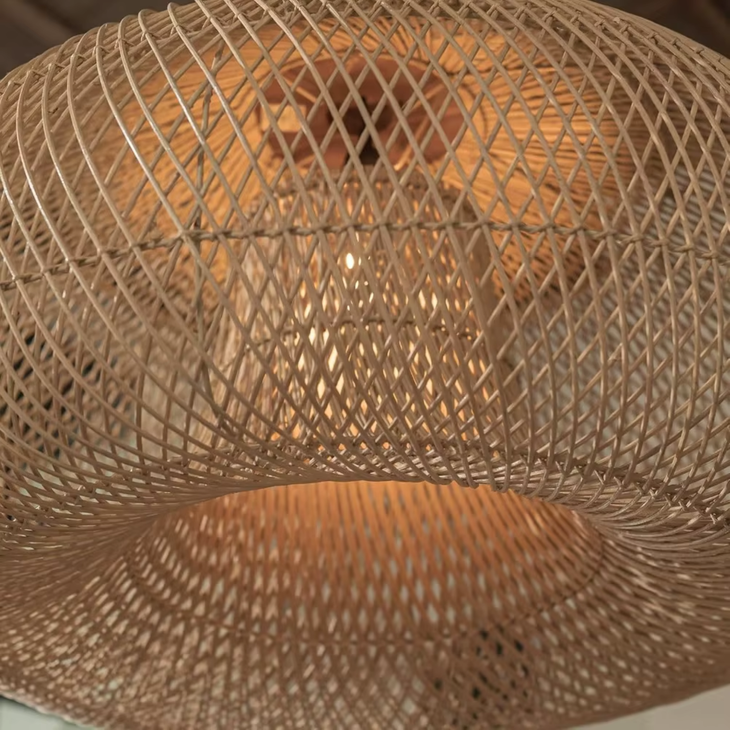 Lampara Colgante Rattan Claro Etéreo 80cm