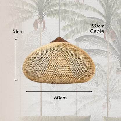 Lampara Colgante Rattan Claro Etéreo 80cm