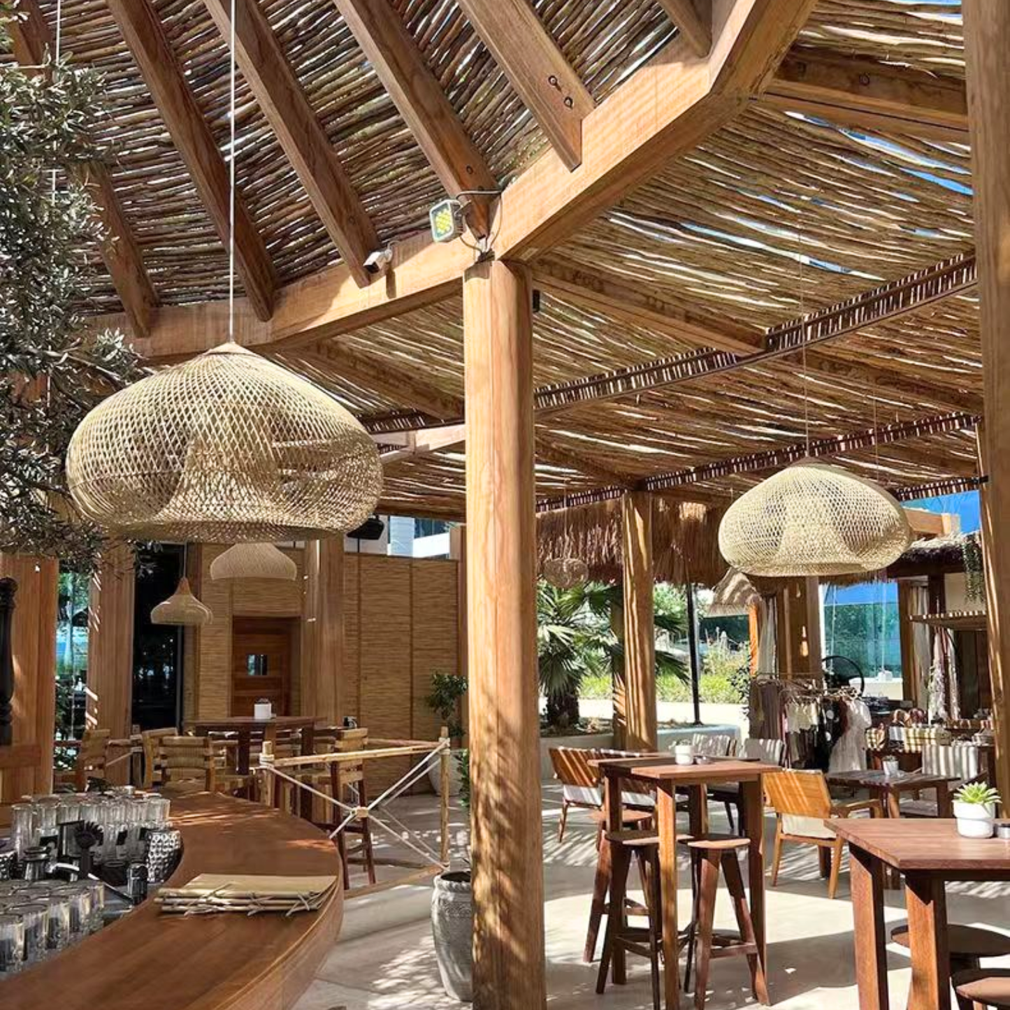 Lampara Colgante Rattan Claro Etéreo 80cm