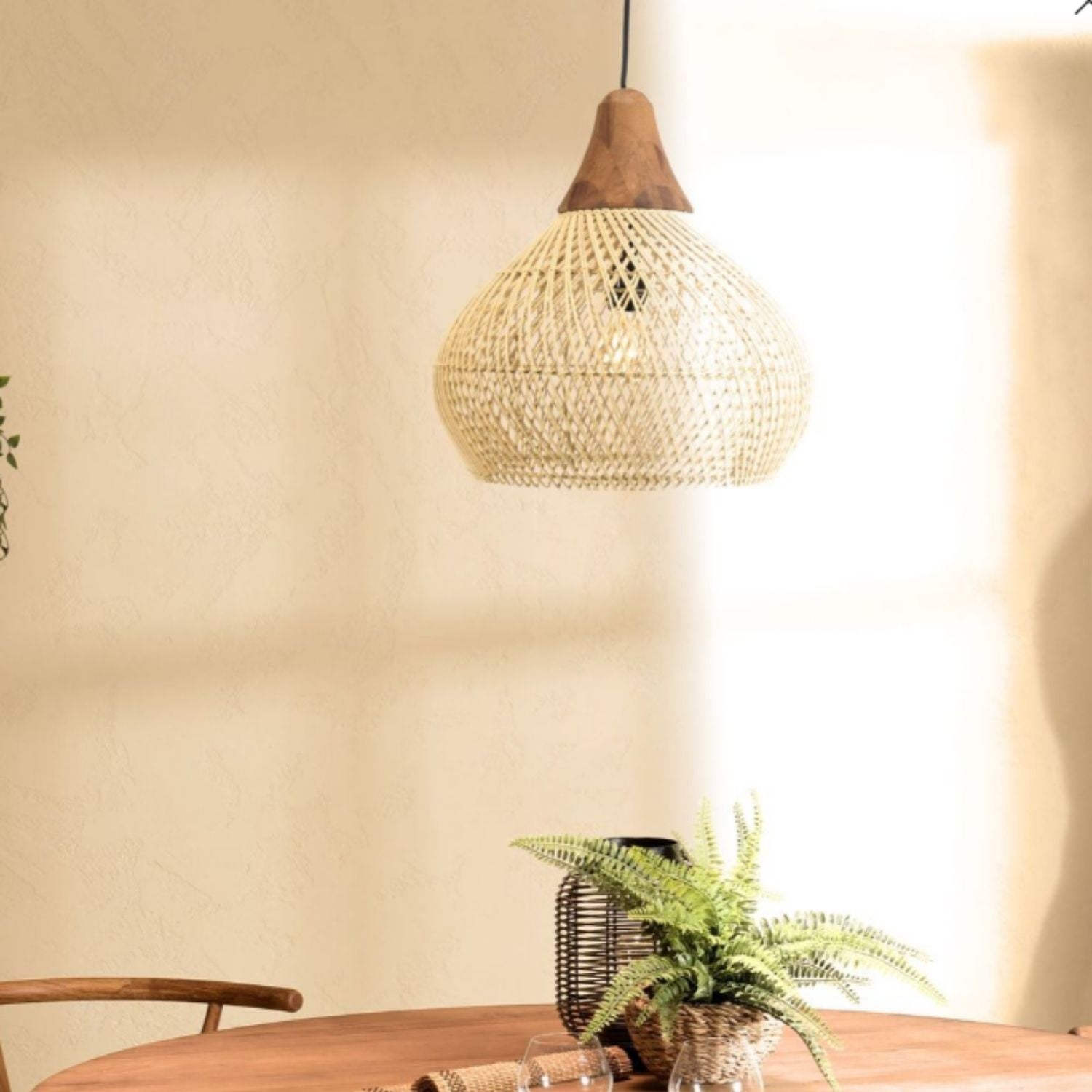 PREVENTA - Lámpara Colgante Rattan Claro Duna 50cm