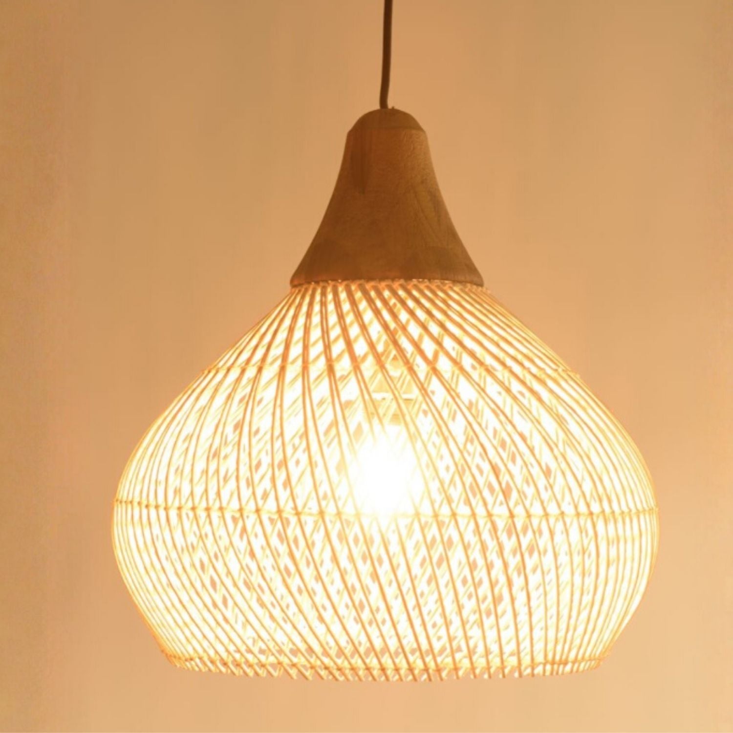 PREVENTA - Lámpara Colgante Rattan Claro Duna 50cm