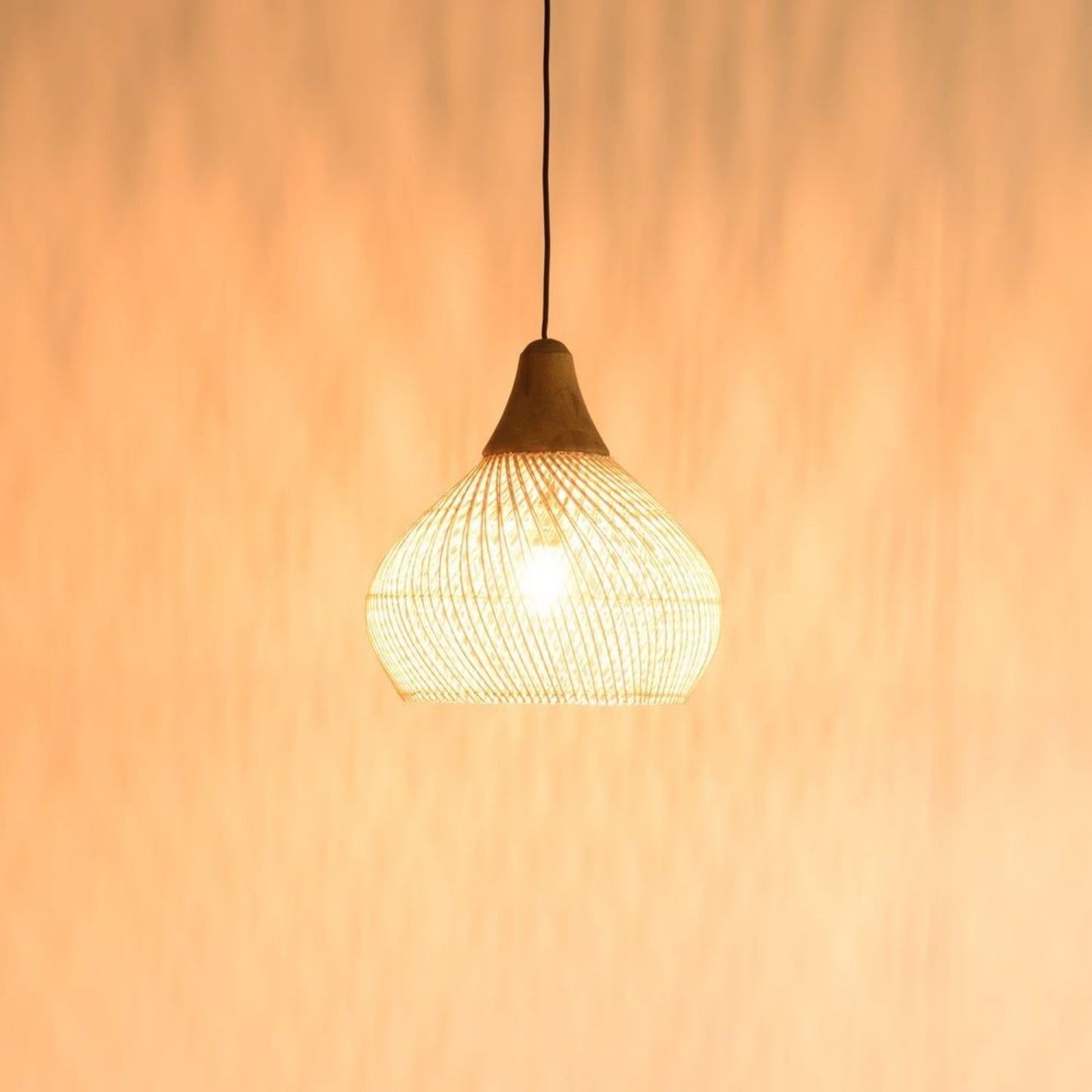 Lampara Colgante Rattan Claro Duna 50cm