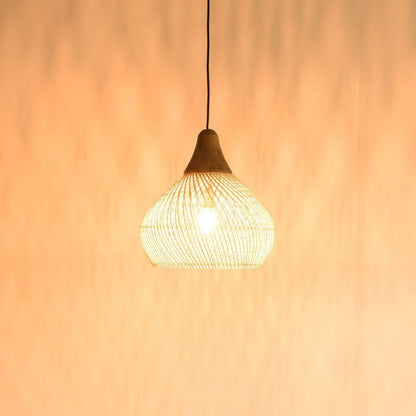 Lampara Colgante Rattan Claro Duna 50cm