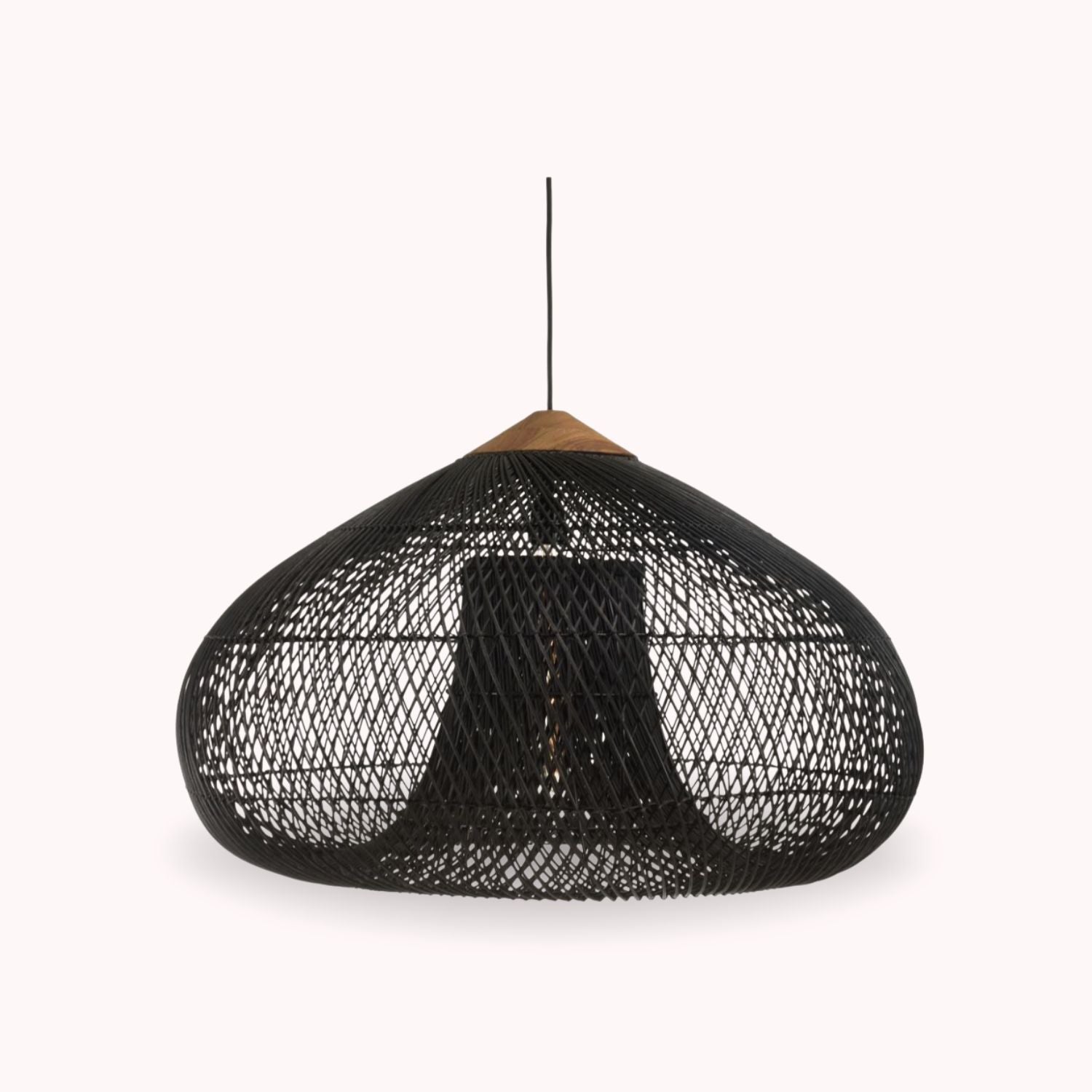 Lampara Colgante Rattan Negro Etéreo 80cm