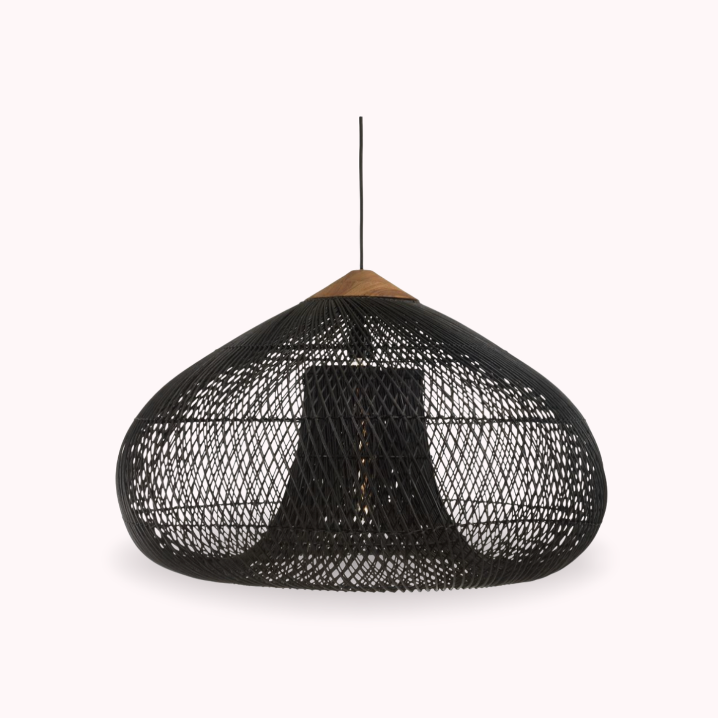 PREVENTA - Lampara Colgante Rattan Negro Etéreo 80cm