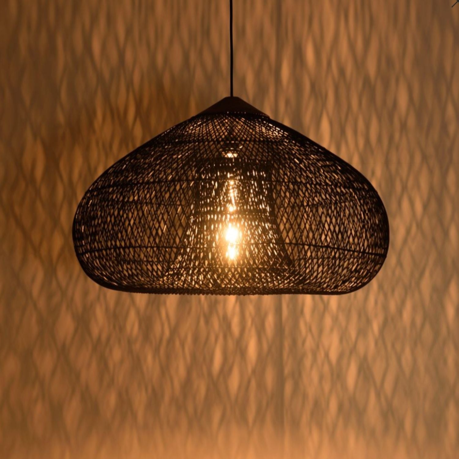 Lampara Colgante Rattan Negro Etéreo 80cm