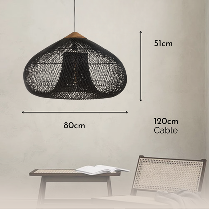 PREVENTA - Lampara Colgante Rattan Negro Etéreo 80cm