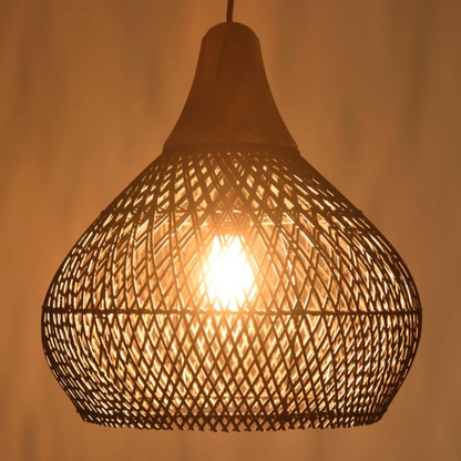 PREVENTA - Lampara Colgante Rattan Claro Negro Duna 50cm