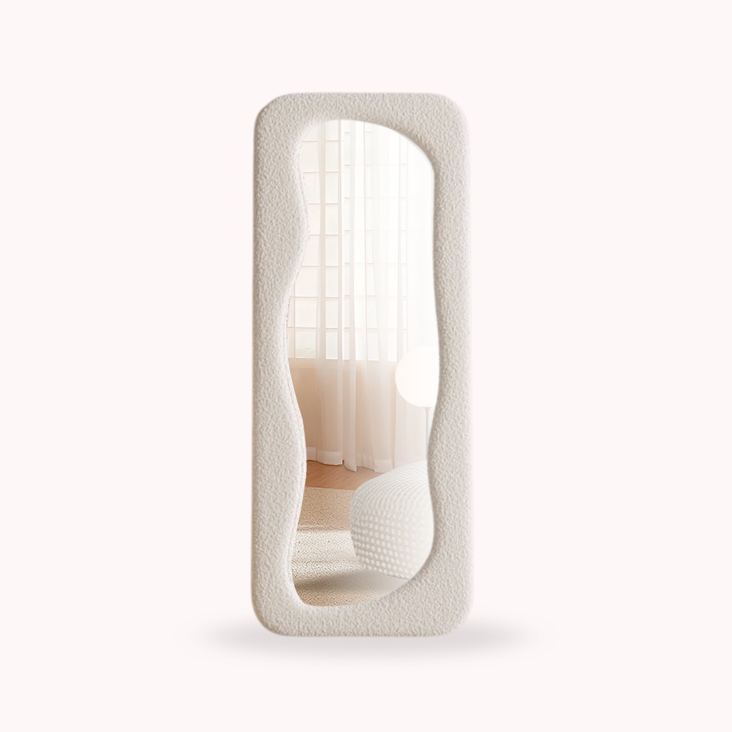 PREVENTA - Espejo Blanco Cuerpo Entero Estilo Bouclé 180x80cm