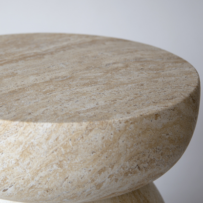 PREVENTA - Mesa Lateral Piedra Luna Jupiter Crema
