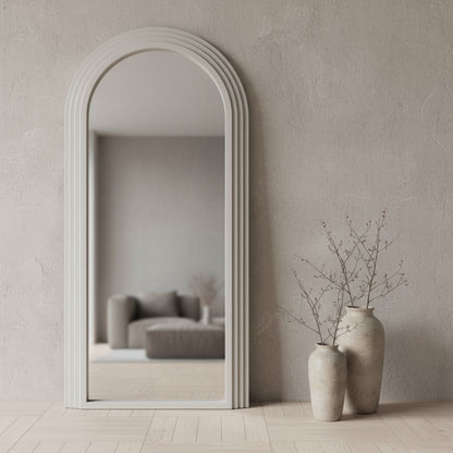 Espejo Arco Escalonado Beige Cuerpo Entero 200x100cm