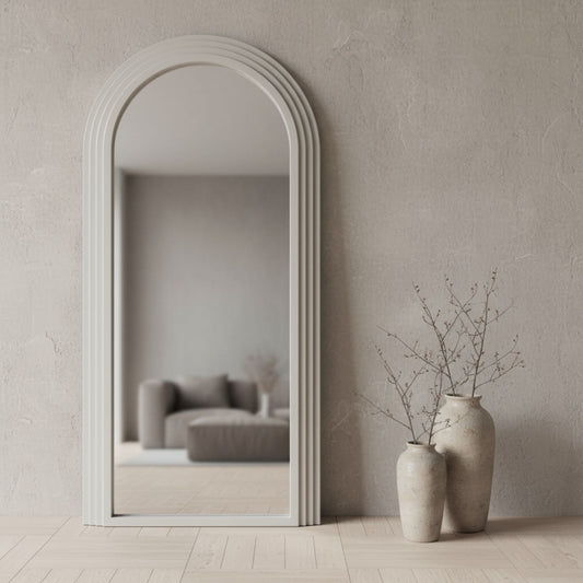 Espejo Arco Escalonado Beige Cuerpo Entero 200x100cm