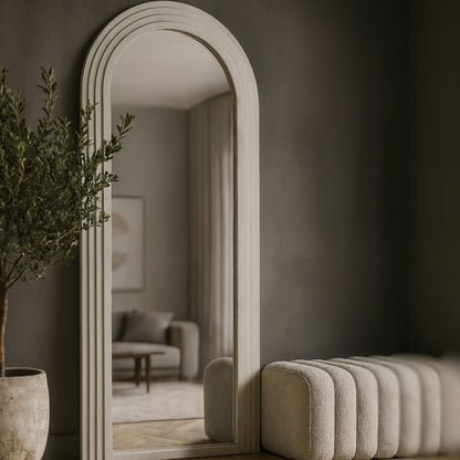 Espejo Arco Escalonado Beige Cuerpo Entero 200x100cm