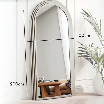PREVENTA - Espejo Arco Escalonado Beige Cuerpo Entero 200x100cm