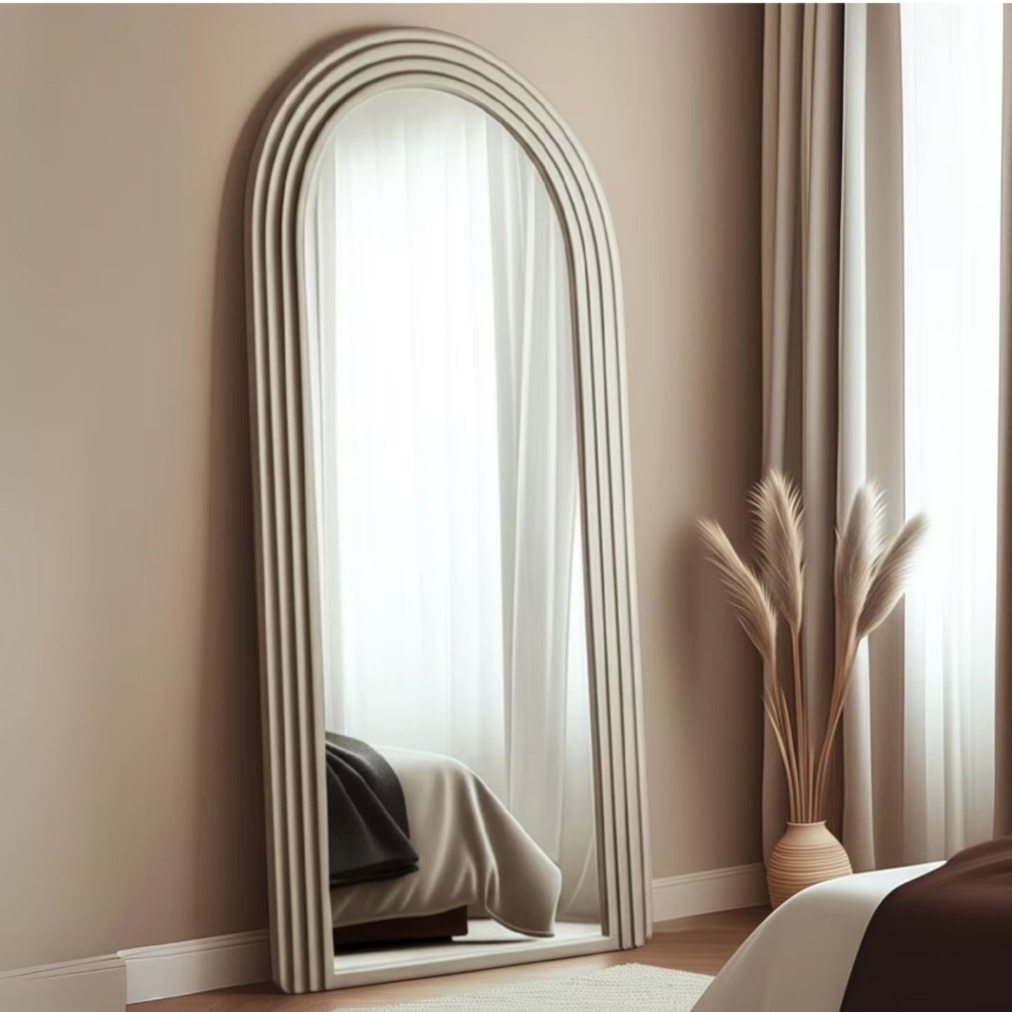 PREVENTA - Espejo Arco Escalonado Beige Cuerpo Entero 200x100cm