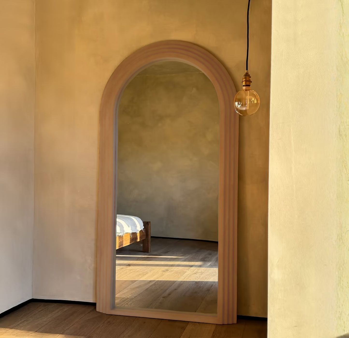 Espejo Arco Escalonado Café Cuerpo Entero 200x100cm