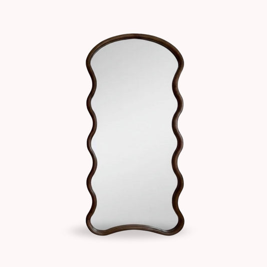 PREVENTA - Espejo Ondas Macizo Nogal Cuerpo Entero 180x80cm