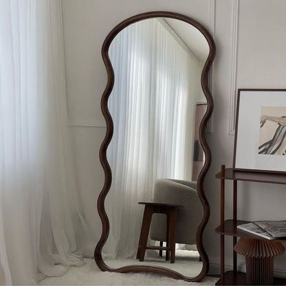 PREVENTA - Espejo Ondas Macizo Nogal Cuerpo Entero 180x80cm